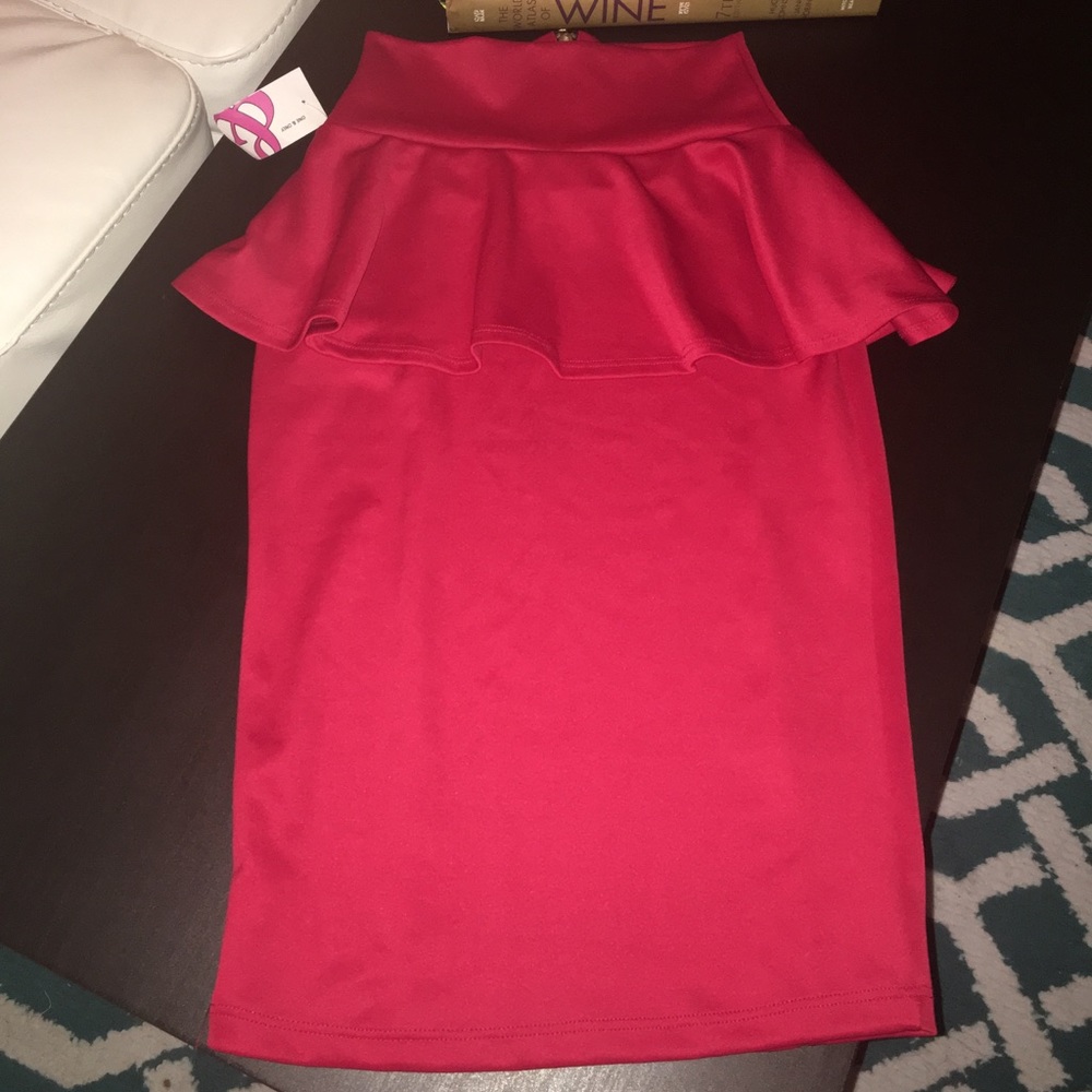 Red Peplum Skirt